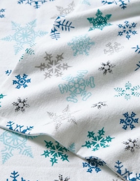 Juego de sábanas de franela 80 hilos Eddie Bauer Tossed Snowflake Dsi