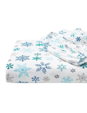 Juego de sábanas de franela 80 hilos Eddie Bauer Tossed Snowflake Dsi