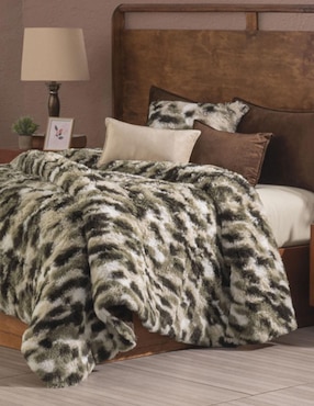 Cobertor Intima Hogar Deluxe Leopard Estampado Texturizado