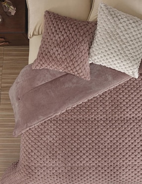 Cobertor Intima Hogar Lux Rose Blush estampado texturizado