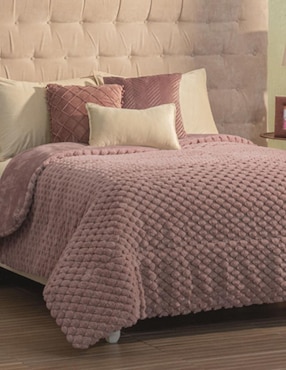 Cobertor Intima Hogar Lux Rose Blush estampado texturizado