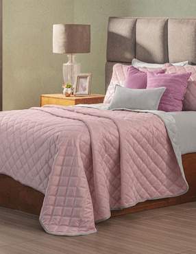 Set Cobertor Intima Hogar Pink Velvet Dreams Estampado Texturizado