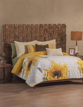 Cobertor Intima Hogar Girasoles estampado floral