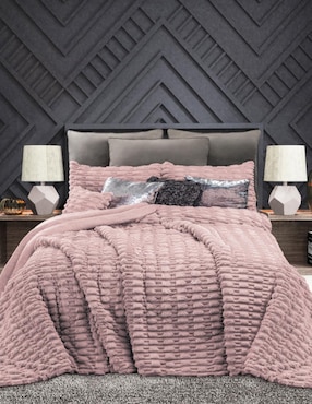 Cobertor Regina Pink Dust Majesty estampado texturizado