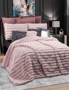 Cobertor Regina Pink Aurora Borealis Estampado Texturizado