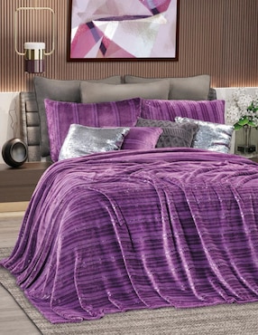 Cobertor Regina Ultra Violeta Estampado Texturizado