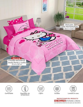 Set edredón Providencia Microfibra Apple Hello Kitty