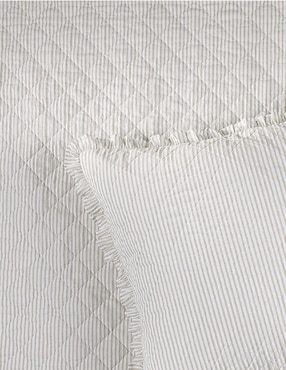Set de colcha Laura Ashley Oxford Stripe Beige
