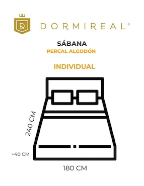 Juego de sábanas de algodón 200 hilos Dormireal Percal