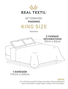 Set edredón Real Textil Pinsonic