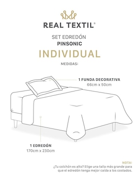 Set edredón Real Textil Pinsonic