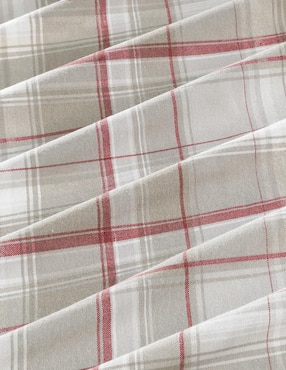 Juego de sábanas de franela 80 hilos Eddie Bauer Evie Plaid Khaki Red