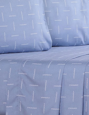 Juego de sábanas de microfibra Aéropostale Tim Light Denim