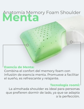 Almohada Roomi Mint Shoulder Mist firmeza media