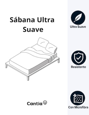 Juego de sábanas de poliéster 250 hilos Cantia Ultra Suave