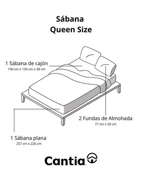 Juego de sábanas de poliéster 250 hilos Cantia Ultra Suave