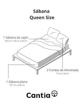 Juego de sábanas de algodón 1000 hilos Cantia