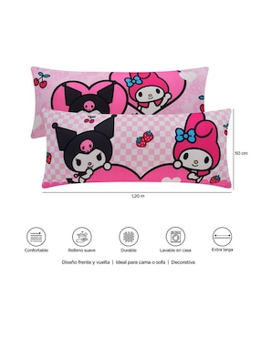 Almohada Providencia Kuromi y My Melody jumbo firmeza media