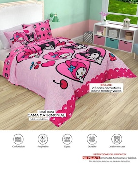 Set de colcha Providencia Kuromi y My Melody