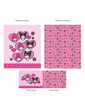Set de colcha Providencia Kuromi y My Melody