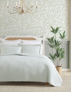 Set de colcha Laura Ashley Oxford Stripe Green