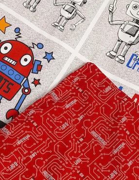 Set edredón Knapp & Tully Kids Robots Rule Red
