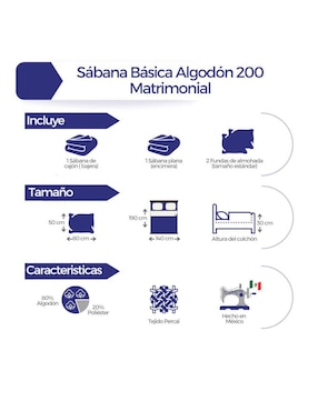Juego de sábanas de algodón Rebeca Palmas