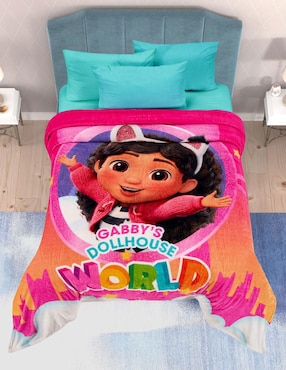Cobertor Gabby's Dollhouse Providencia Serenity World estampado infantil
