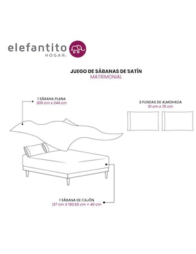 Juego de sábanas de microfibra Elefantito Hogar