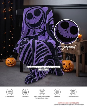 Cobertor Jack Skellington Providencia frazada oveja jacquard