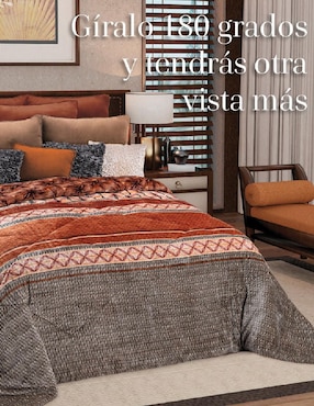 Cobertor Regina Winter Caoba Sapelli estampado geométrico