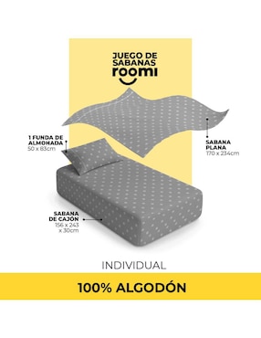 Juego de sábanas de algodón Roomi