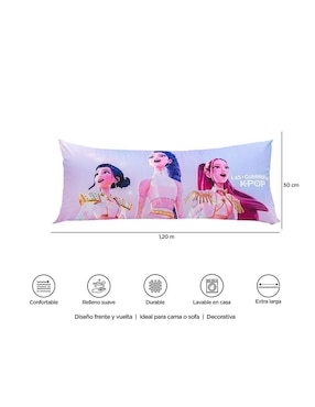 Almohada Providencia Súper Jumbo Guerreras K-Pop Estrellas firmeza media