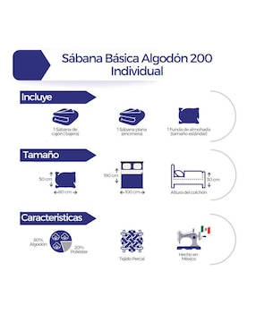 Juego de sábanas de algodón 144 hilos Rebeca
