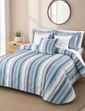 Set edredón Dormireal Chenille Azul