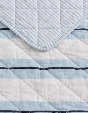 Set de colcha nautica tim stripe sea hydrangea