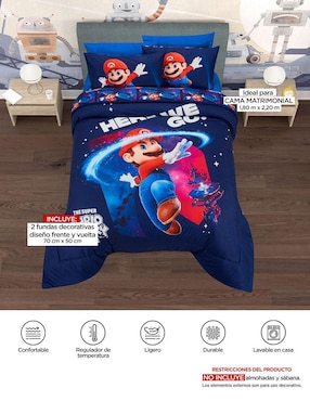 Set edredón Providencia Microfibra Go Super Mario Bros
