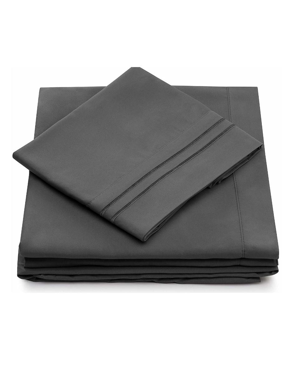Juego de sábanas Microfibra Antiarrugas gris oxford