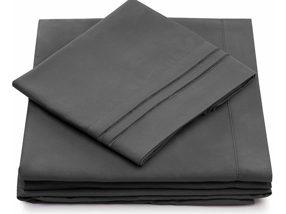 Juego de sábanas Microfibra Antiarrugas gris oxford Juego de sábanas Microfibra Antiarrugas gris oxford