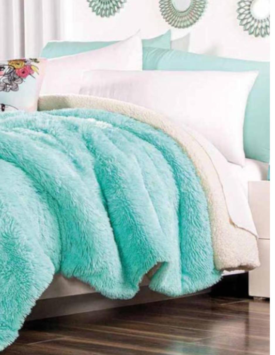 Cobertor Faux Fur Aqua