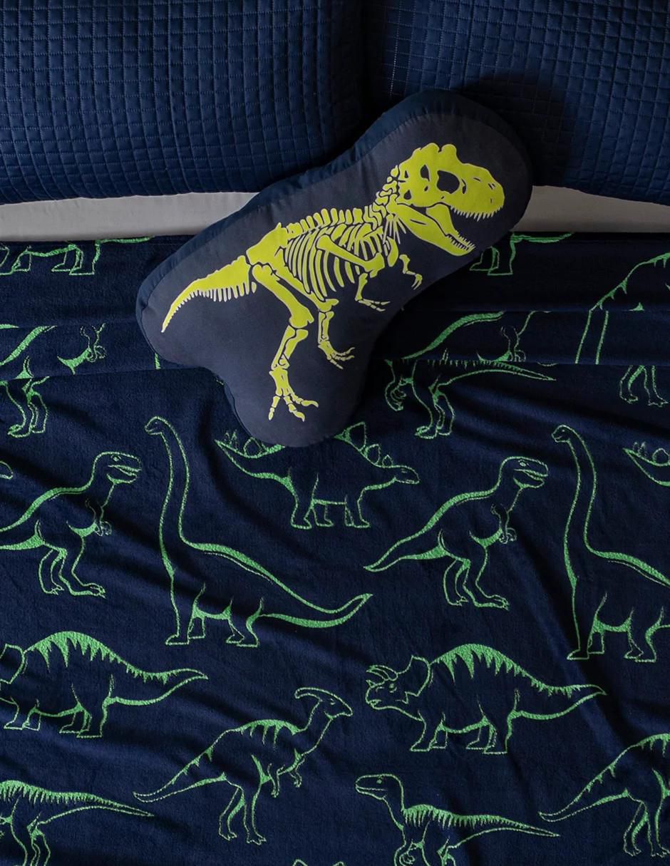 Cobertor Dinos Glow In Dark estampado gráfico 2
