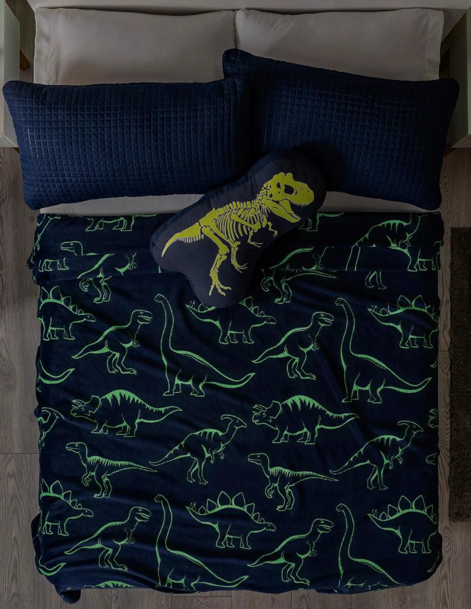 Cobertor Dinos Glow In Dark estampado gráfico 3