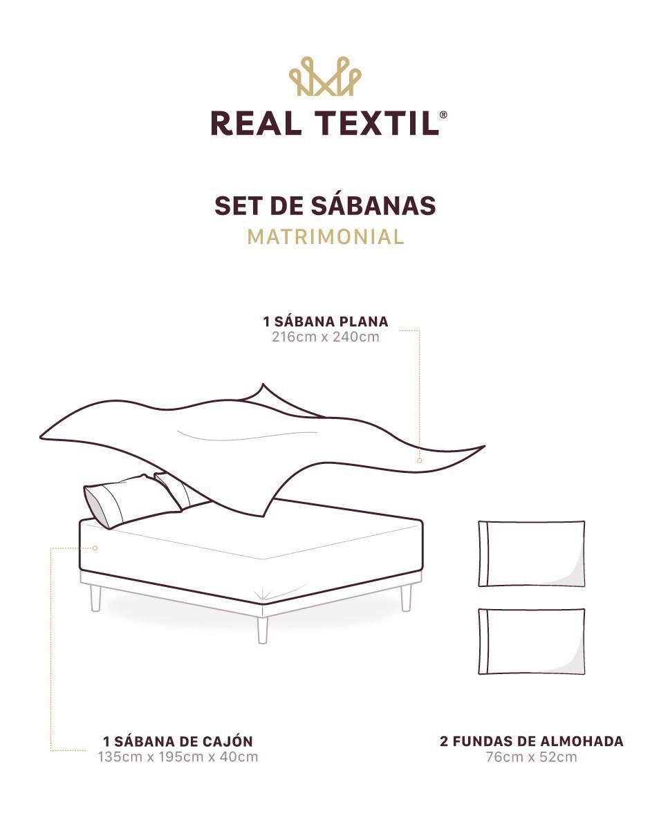 Juego de sábanas real textil duotono