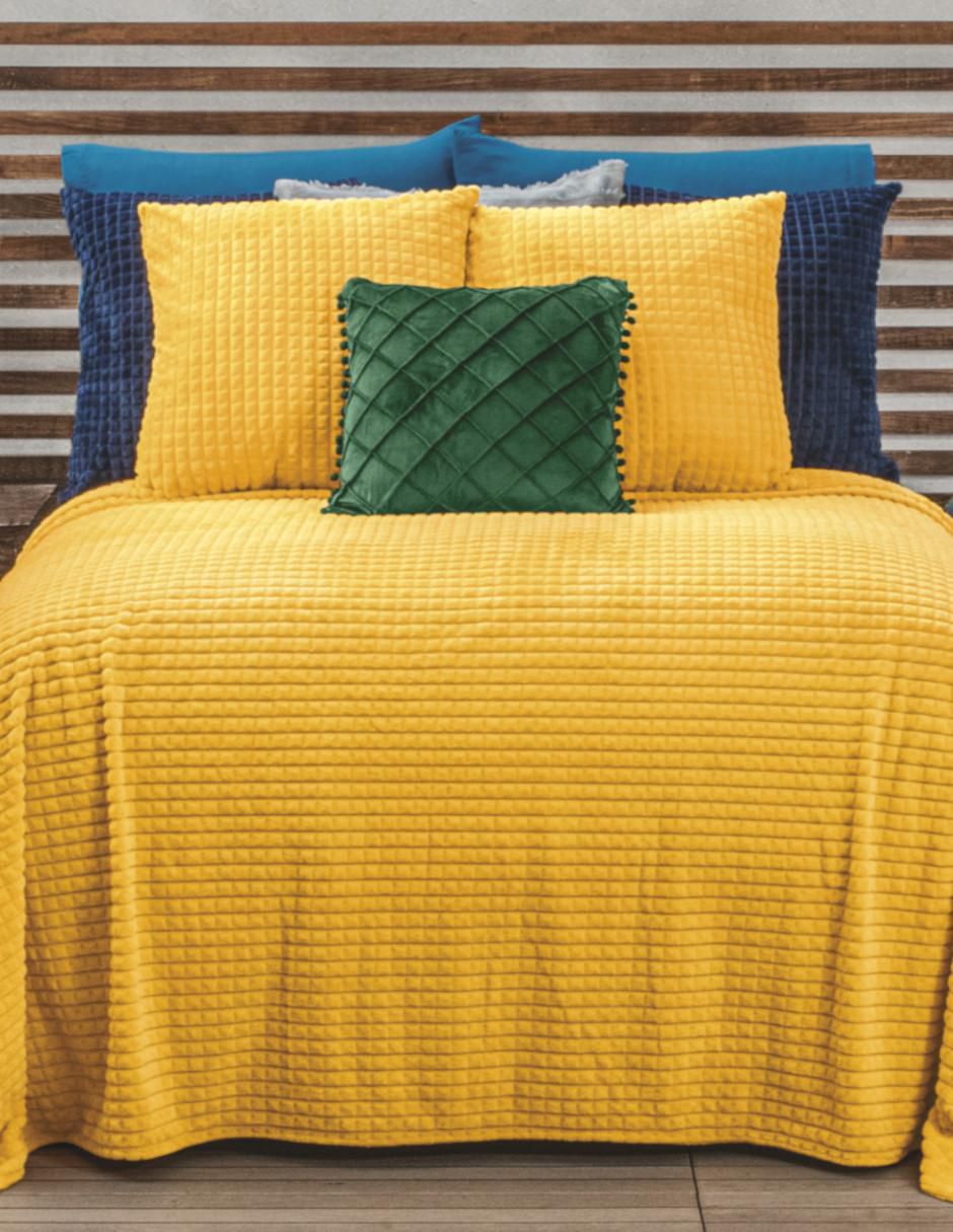 Cobertor Ligero Lux Con Cojines estampado texturizado