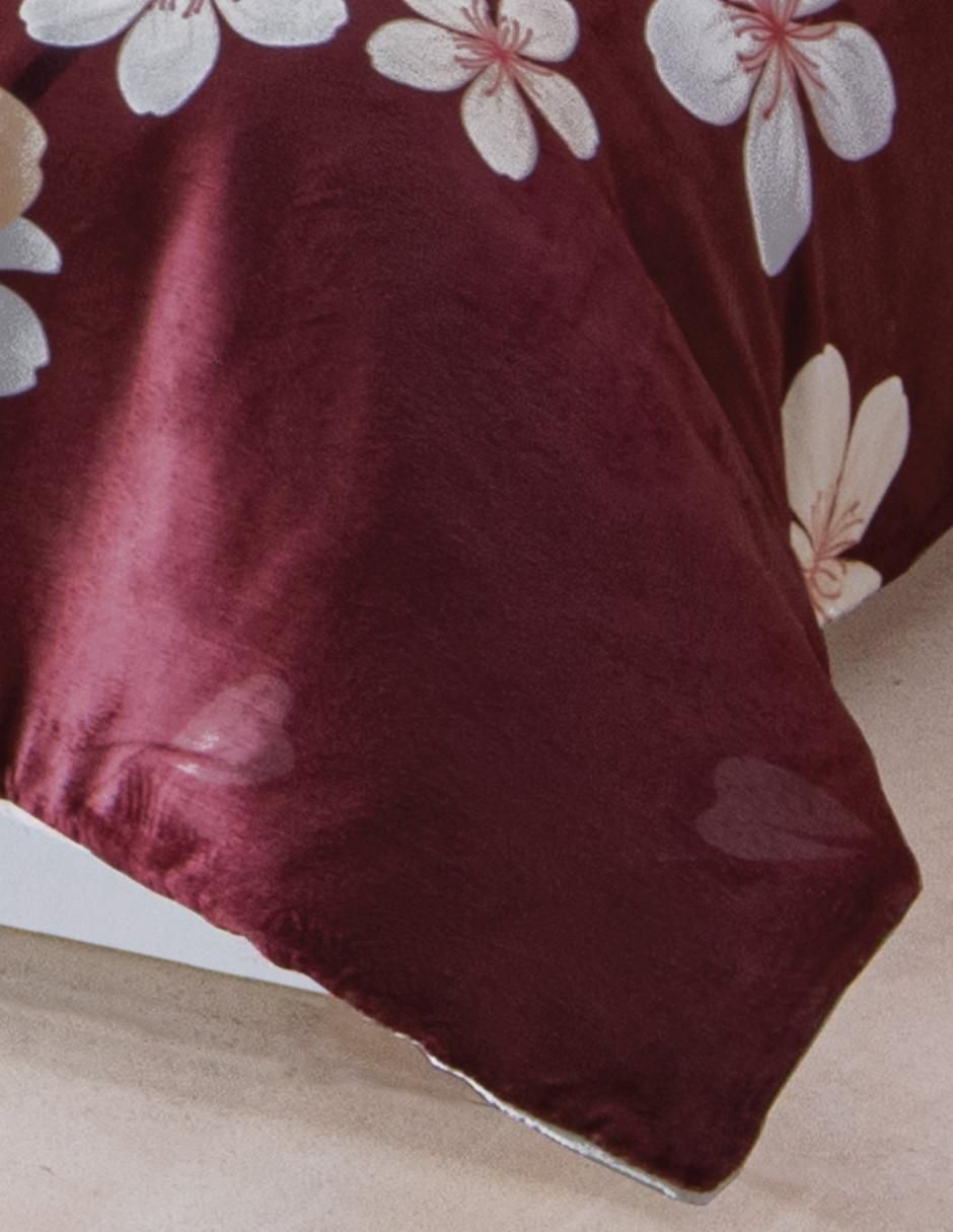 Cobertor Acolchado Ultracálido Cerezo Tinto estampado floral