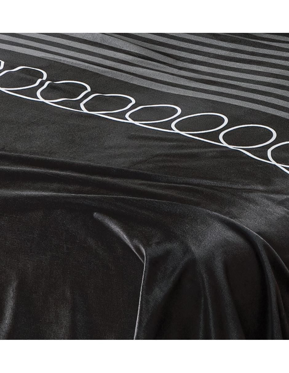 Cobertor Ligero Gris-Negro estampado geométrico