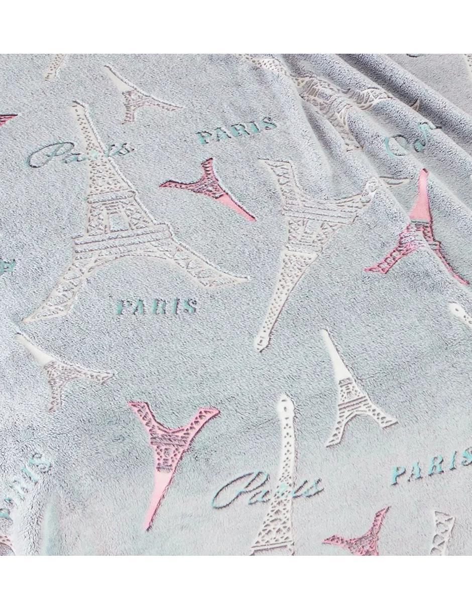 Cobertor Ligero Paris Brilla En La Oscuridad estampado texturizado