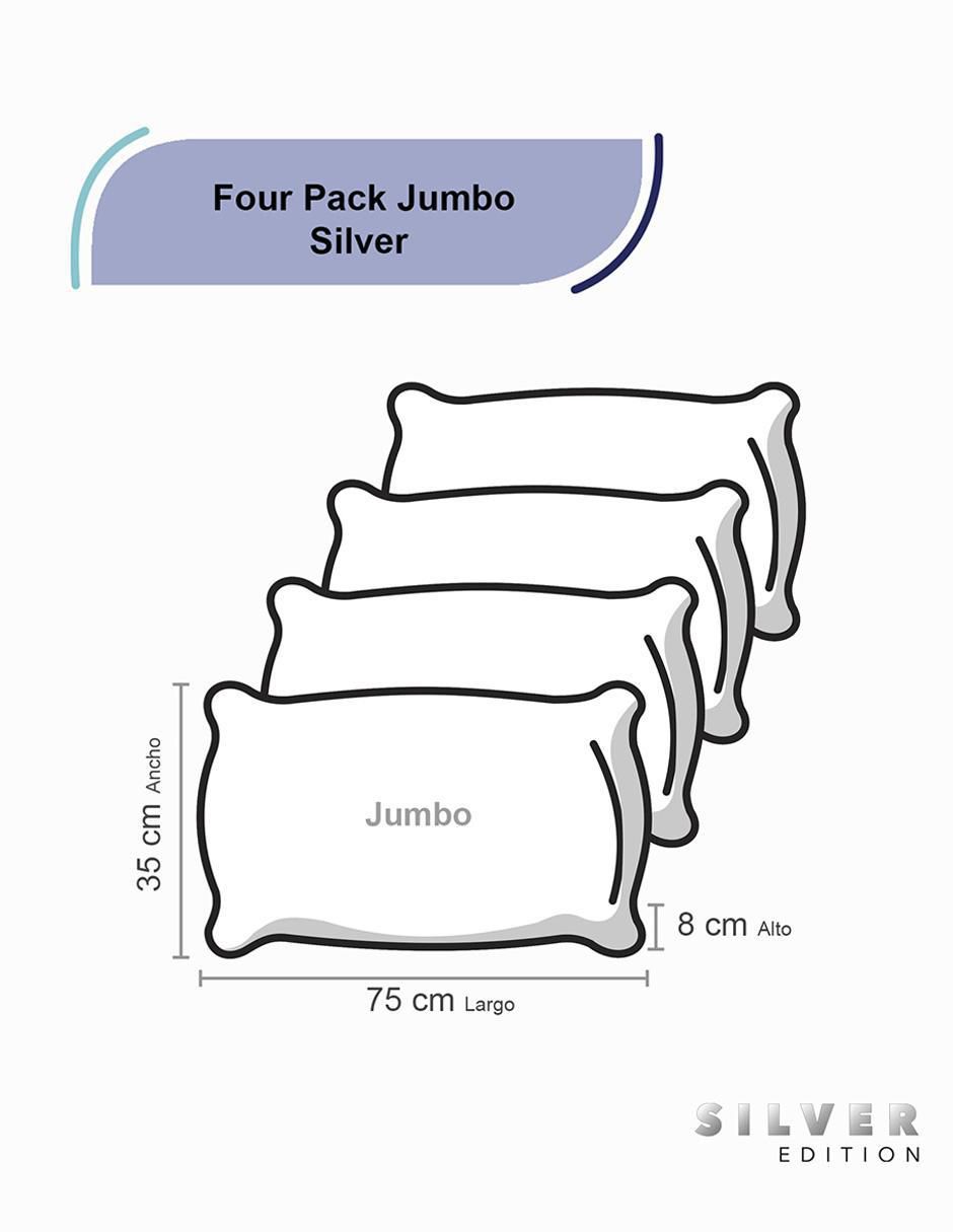 Set de almohada Four Pack Silver Estándar y Jumbo firmeza media 8
