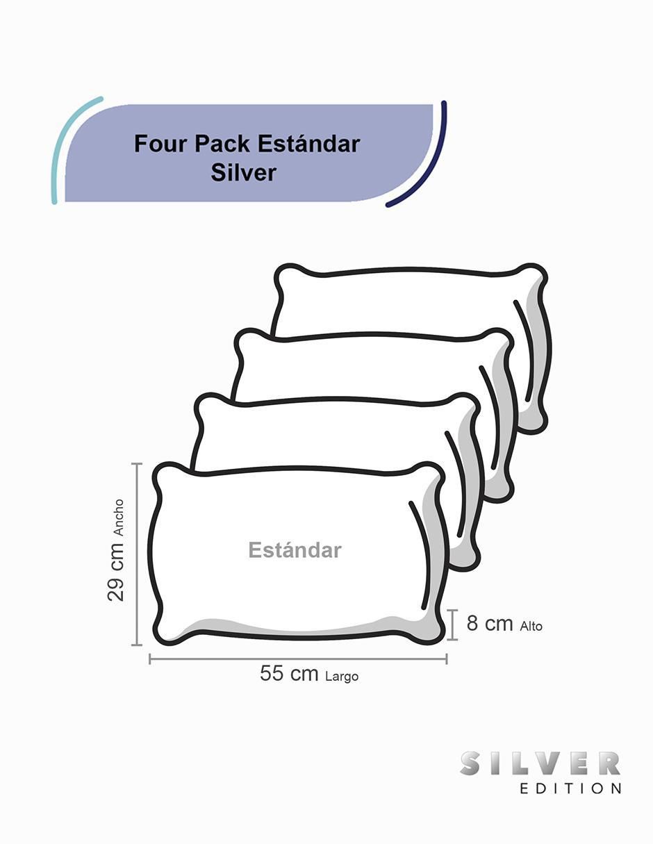 Set de almohada Four Pack Silver Estándar y Jumbo firmeza media