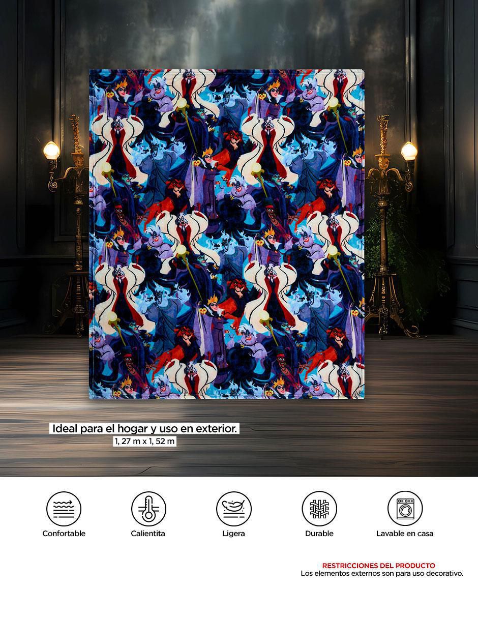 Cobertor Villains Disney Villanos pura maldad estampado infantil 5